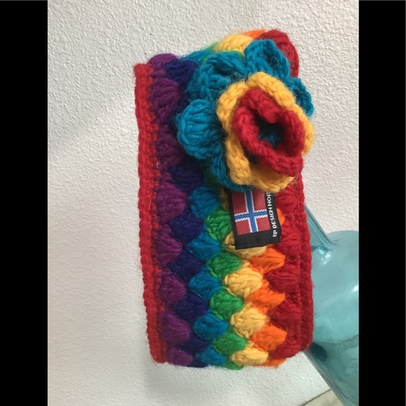 Rainbow 🌈 Knit Headband KP Design Norway - Picture 7 of 9